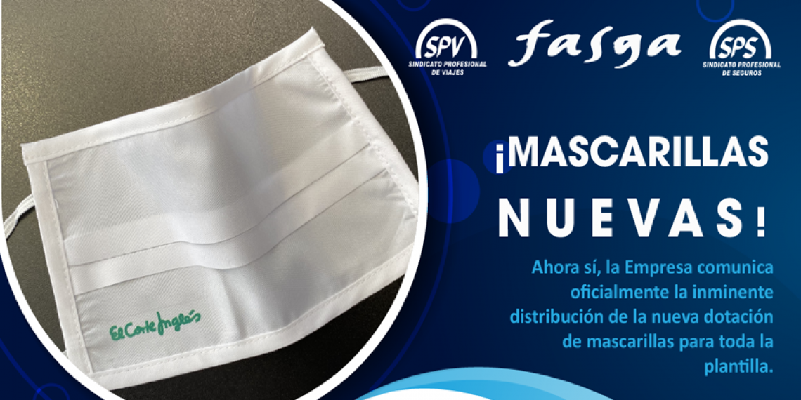¡MASCARILLAS NUEVAS EN EL GRUPO  DE EMPRESAS EL CORTE INGLÉS!
