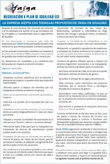 NEGOCIACIÓN II PLAN DE IGUALDAD ECI:La Empresa acepta casi todas las propuestas de FASGA en Igualdad