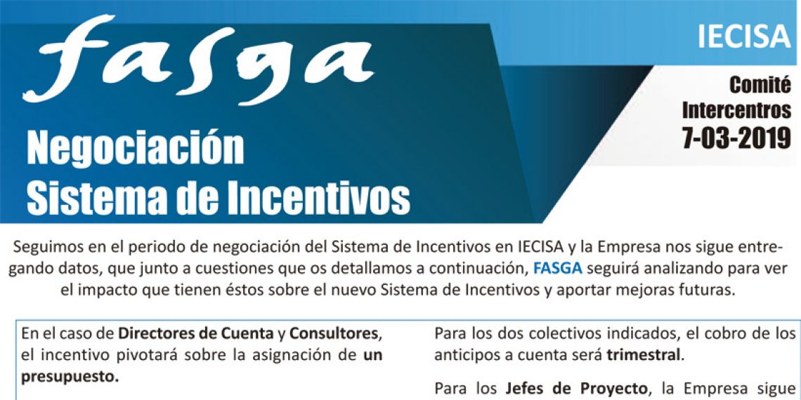 Comité Intercentros IECISA: Negociación Sistema de Incentivos