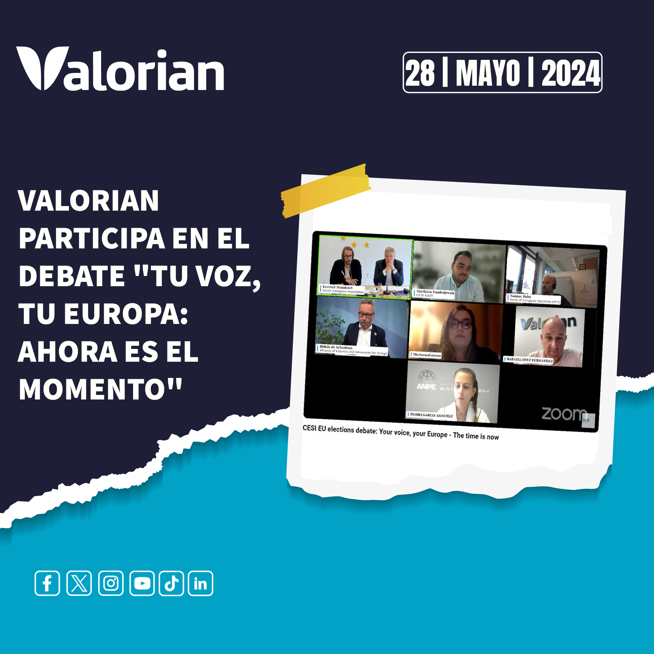 Valorian participa en el debate "Tu voz, tu Europa: Ahora es el momento"