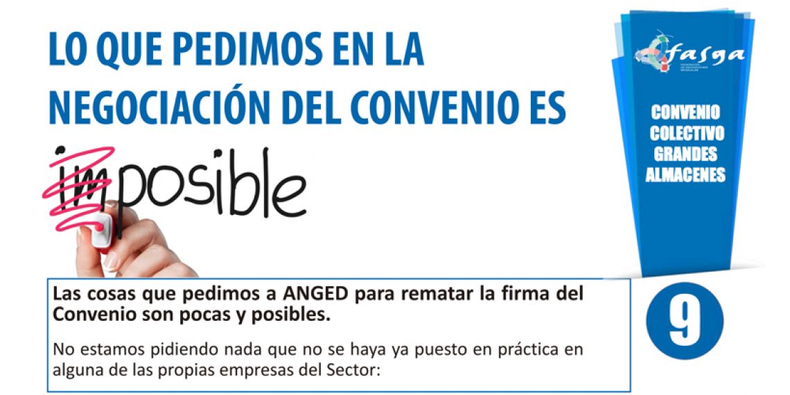 Negociación Convenio Colectivo Grandes Almacenes: lo que pedimos en la negociación ES POSIBLE