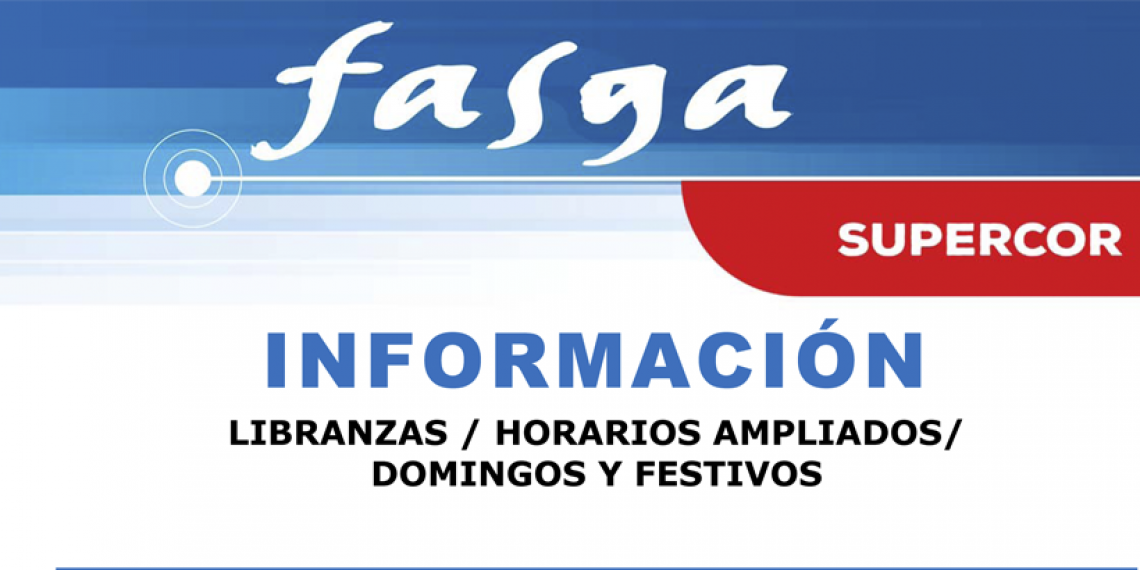 Información sobre libranzas, horarios ampliados y domingos y festivos en Supercor