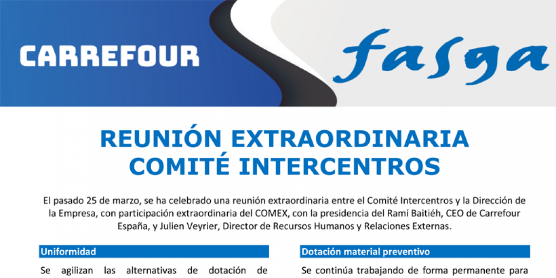 REUNIÓN EXTRAORDINARIA COMITÉ INTERCENTROS DE CARREFOUR 25 DE MARZO