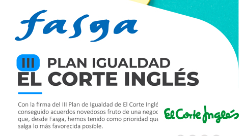 Díptico Fasga sobre III Plan de Igualdad en El Corte Inglés