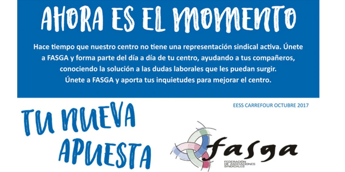 Tercer cartel elecciones sindicales Carrefour 27 octubre 2017: Ahora es el momento