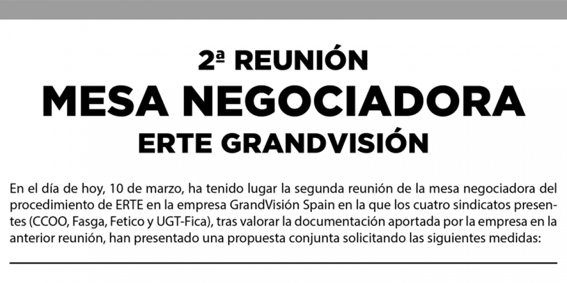 2ª REUNIÓN MESA NEGOCIADORA ERTE GRANDVISIÓN