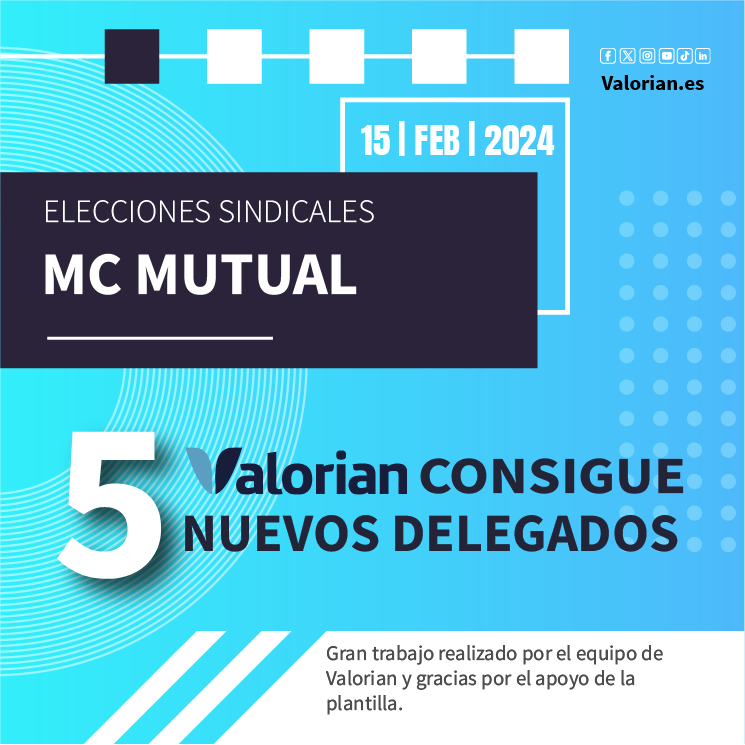 Valorian obtiene 5 delegados en MC Mutual en Valladolid, Salamanca, Cádiz, Asturias y Bilbao