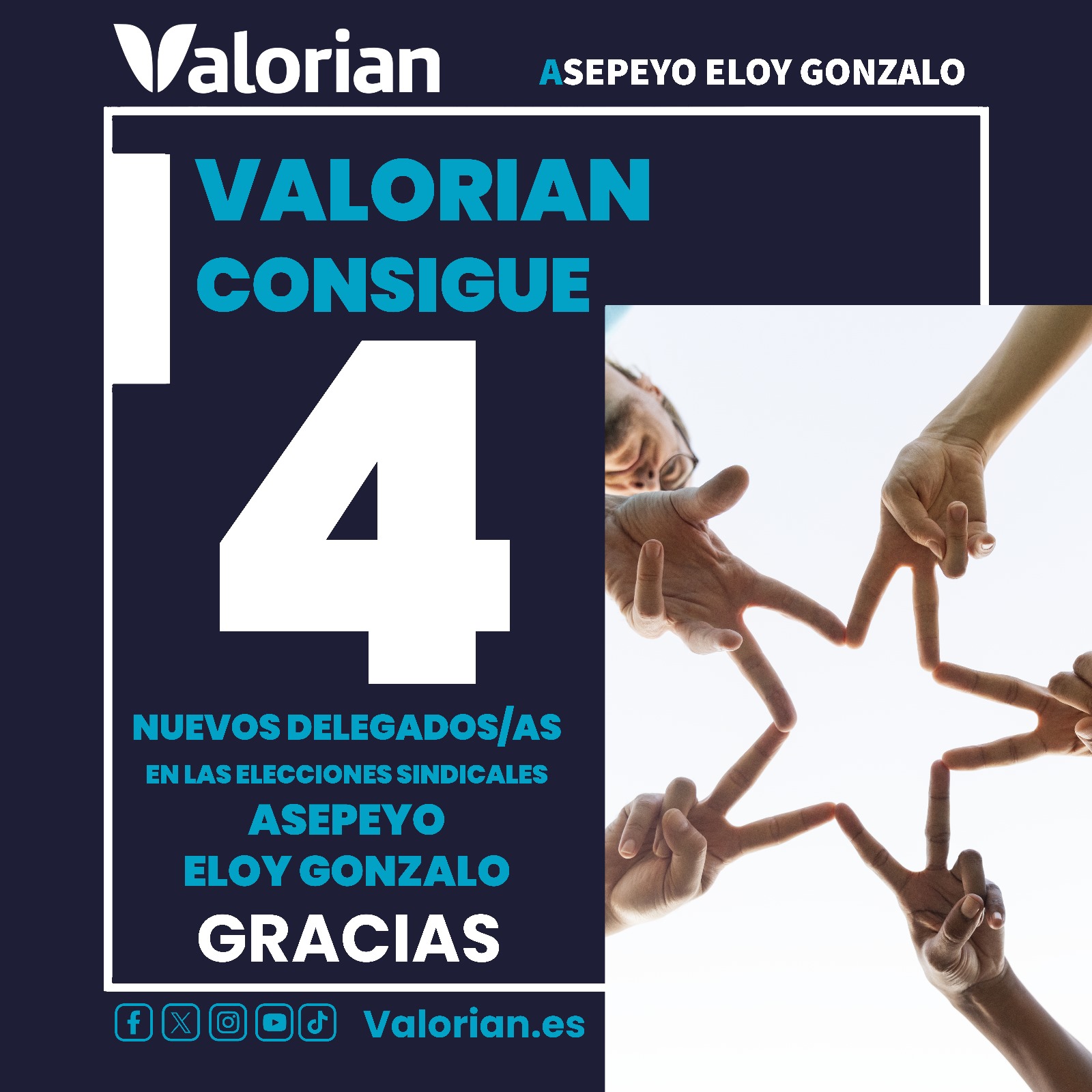 Valorian renueva los 4 delegados/as en las elecciones sindicales de Asepeyo Eloy Gonzalo en Madrid