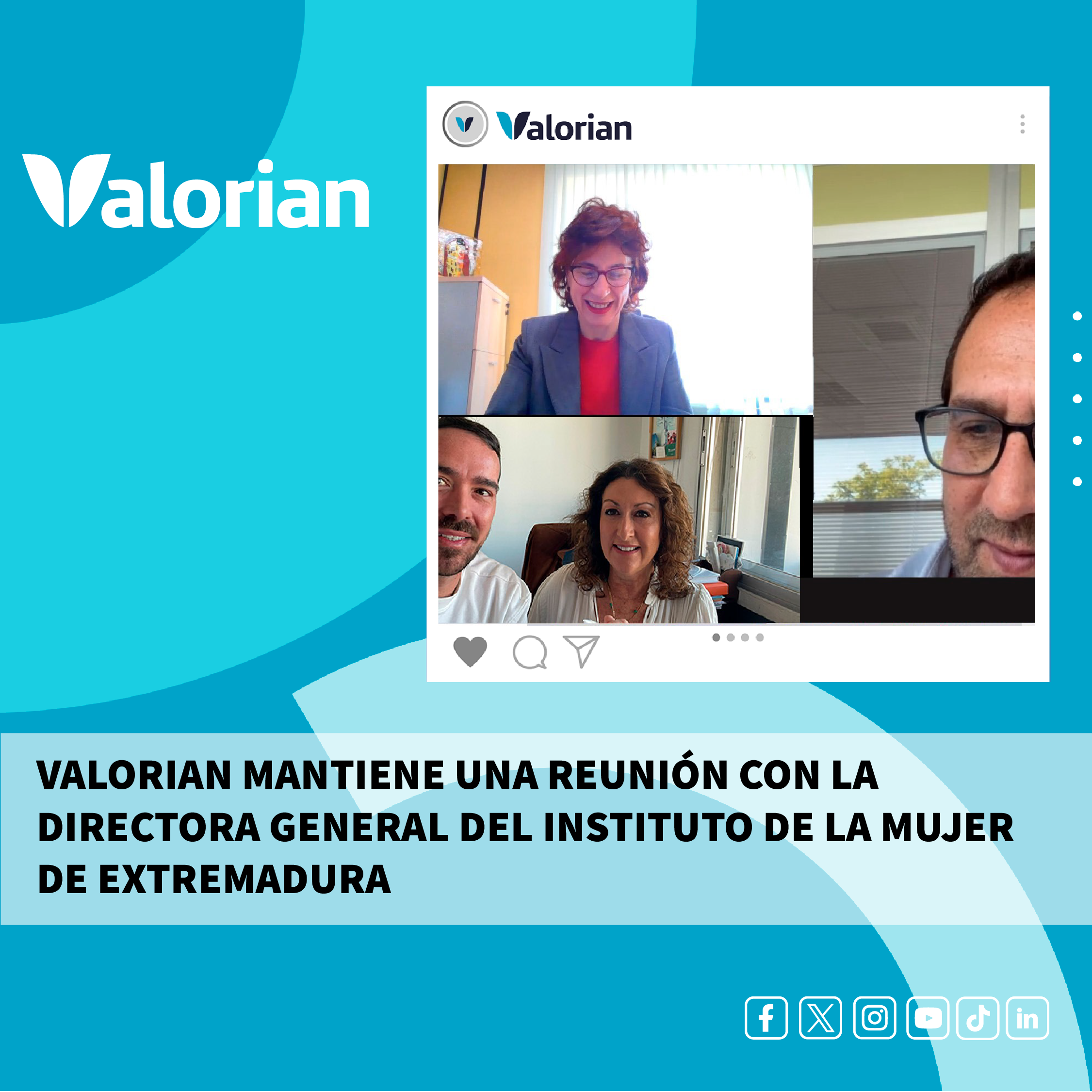 Valorian mantiene una reunión con la directora general del Instituto de la Mujer en Extremadura