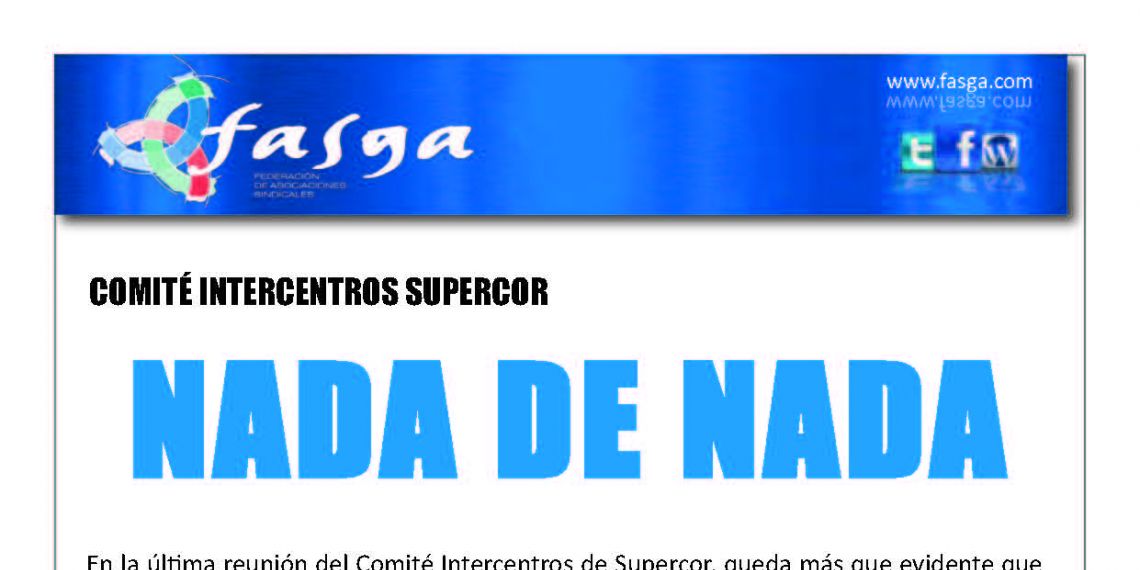 Comité Intercentros de Supercor: NADA DE NADA