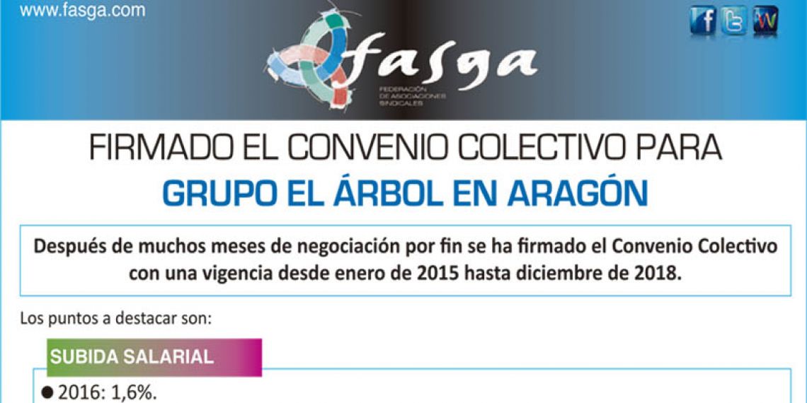 Firmado el Convenio Colectivo para Grupo El Árbol en Aragón