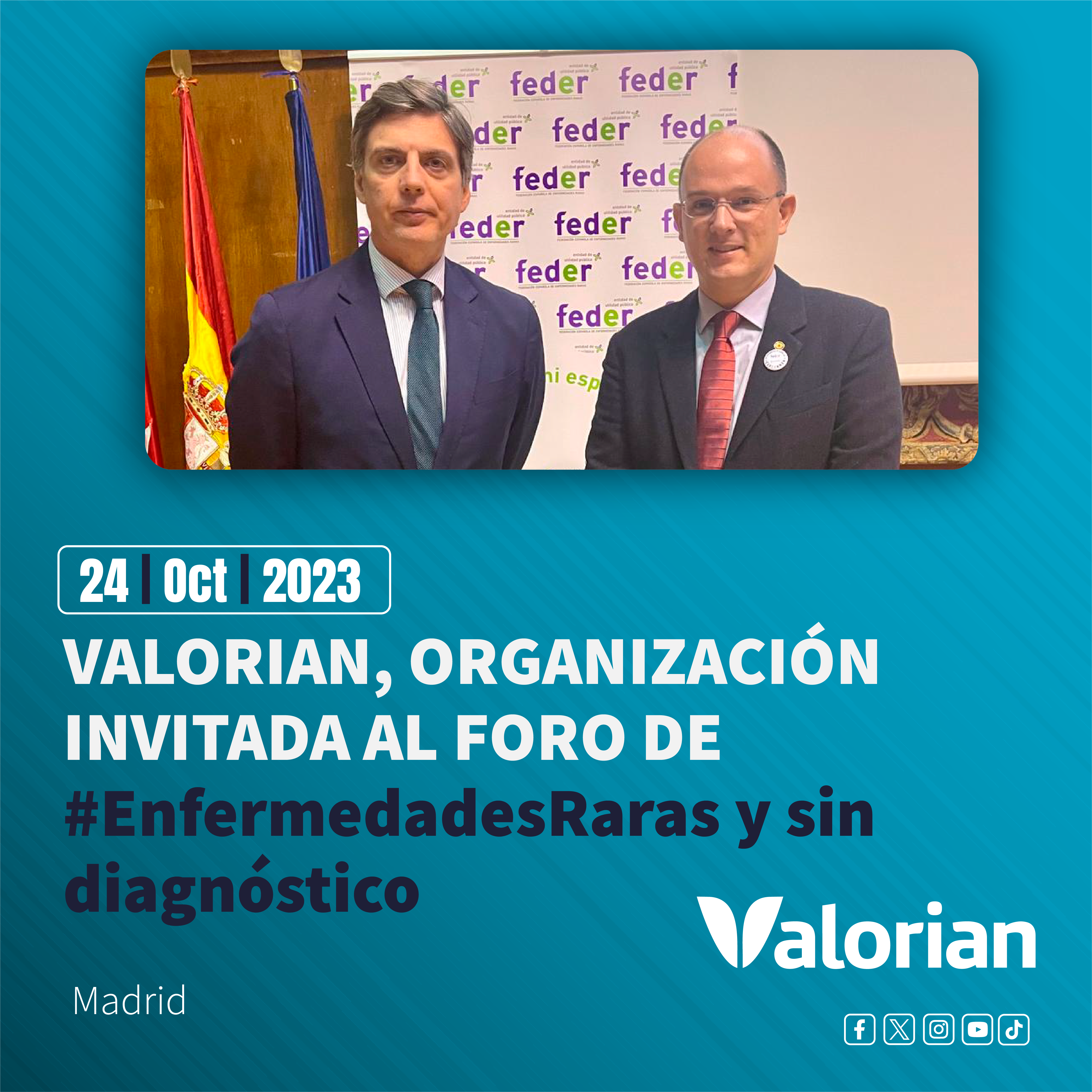 Valorian, organización invitada al Foro de #EnfermedadesRaras y sin diagnóstico en Madrid