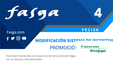Modificación sistema de incentivos Promoción y Gestión en Financiera El Corte Inglés