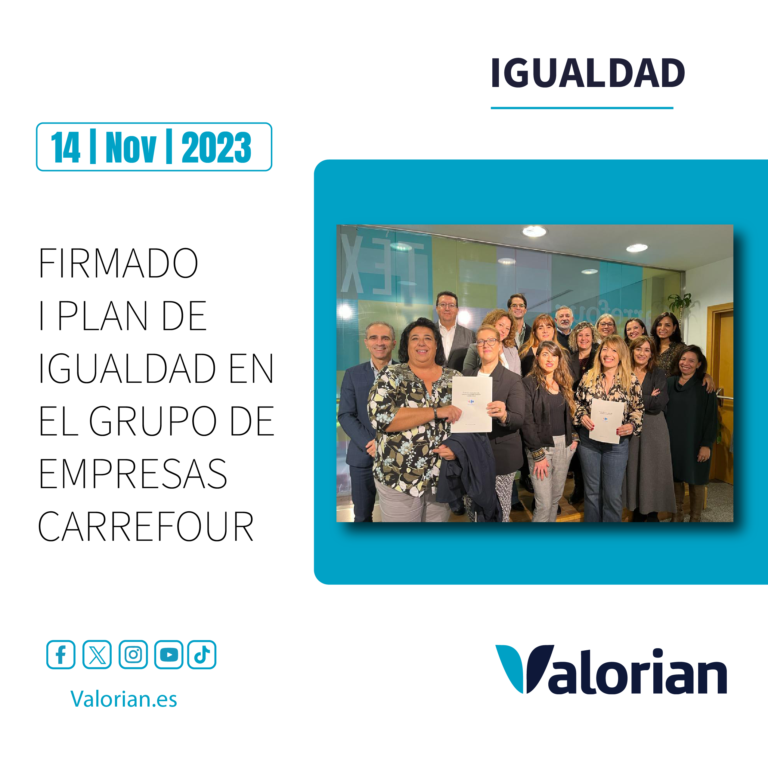Firmado el primer plan de igualdad del grupo Carrefour