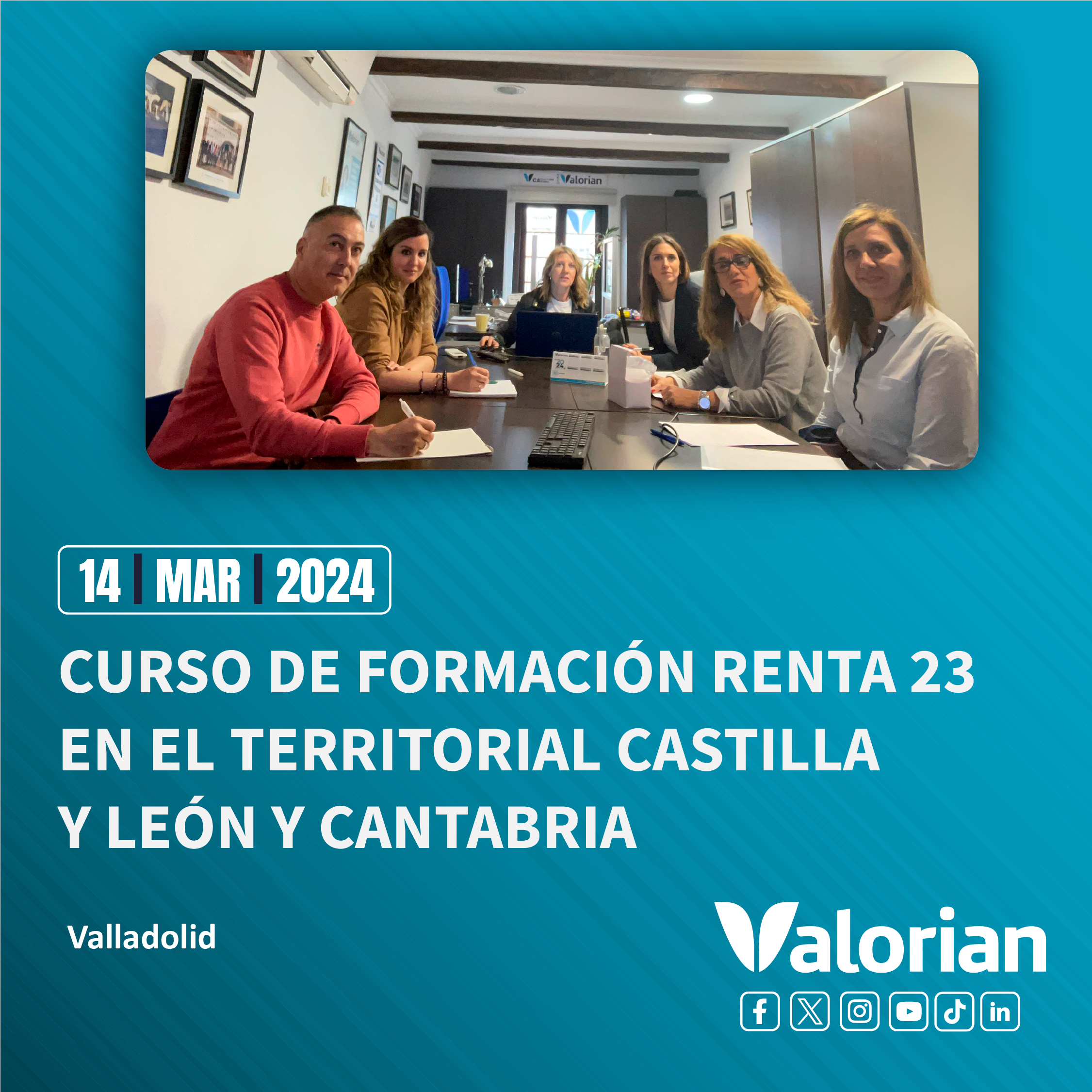 Curso de formación Renta 23 en el Territorial Castilla y León y Cantabria