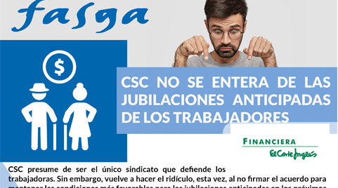 CSC no se entera de las jubilaciones anticipadas de los trabajadores de FECI