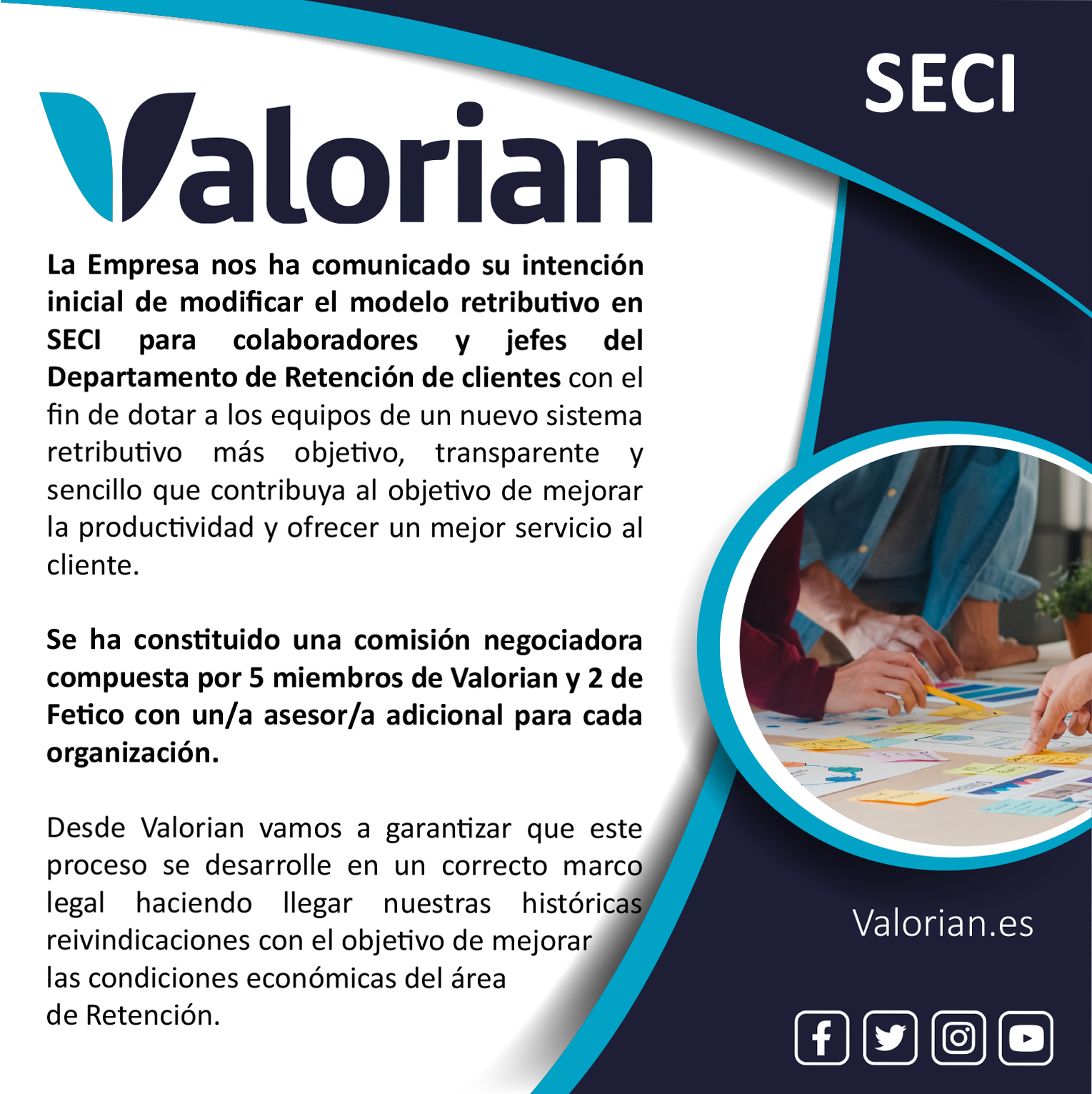 Modificación en el modelo retributivo en SECI