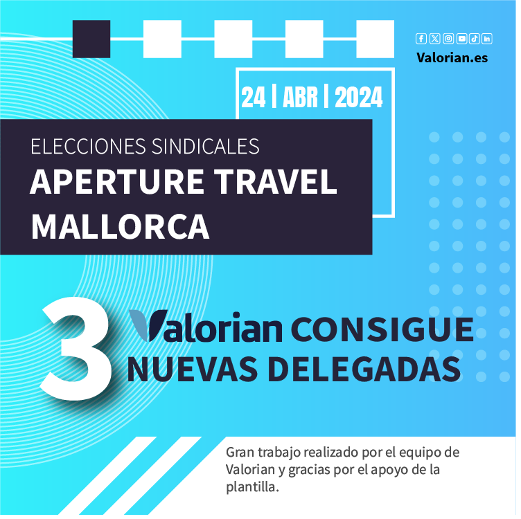 Valorian obtiene 3 nuevas delegadas en las EESS de Apperture Travel Mallorca