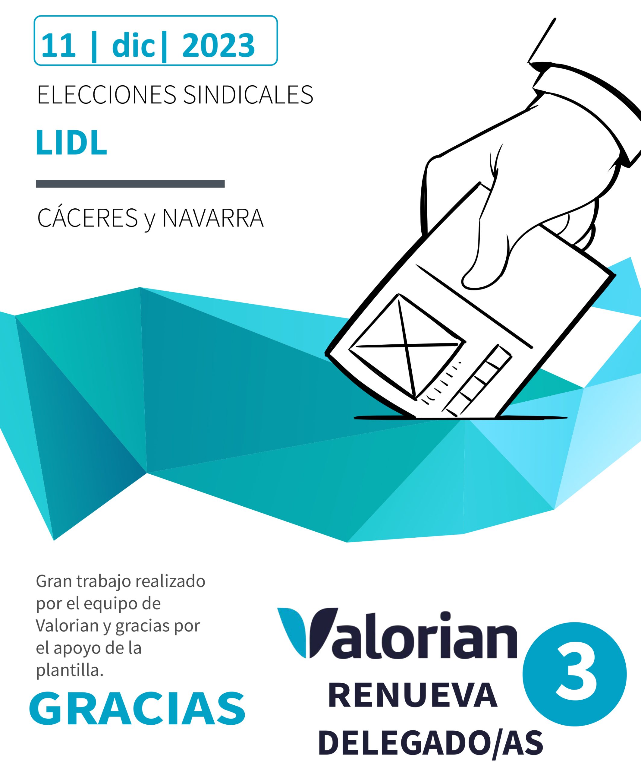Valorian renueva 3 delegados/as en las EESS de Lidl
