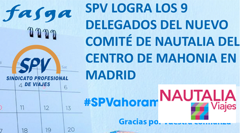 SPV logra los 9 delegados del nuevo comité de Nautalia del centro de Mahonia en Madrid