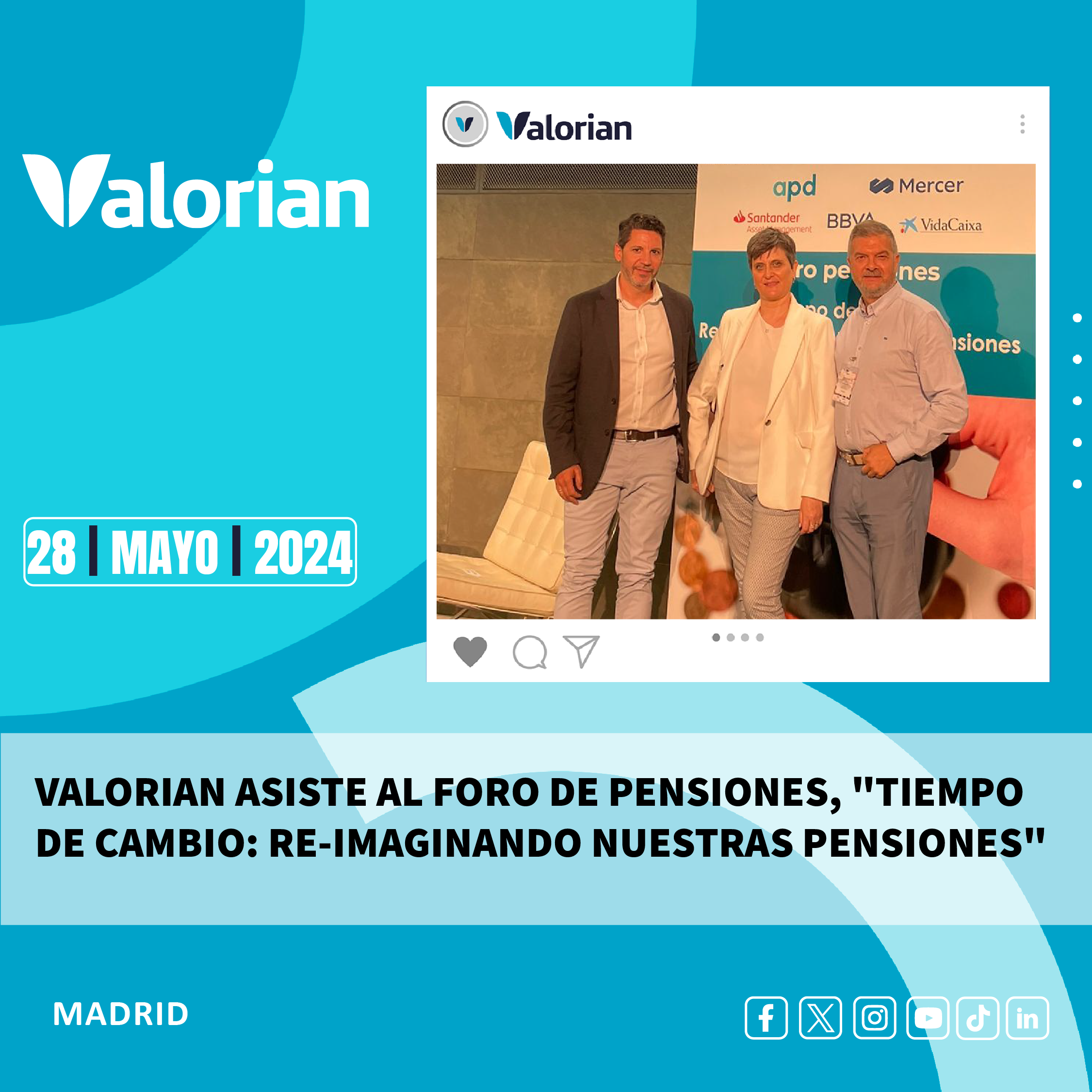 Valorian asiste al Foro de pensiones Tiempo de cambio, re-imaginando nuestras pensiones