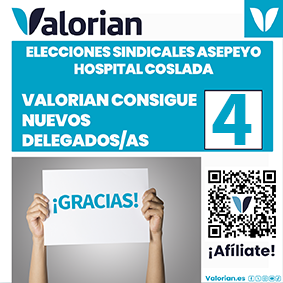 Valorian obtiene 4 delegados/as en las EESS de Asepeyo Hospital Coslada