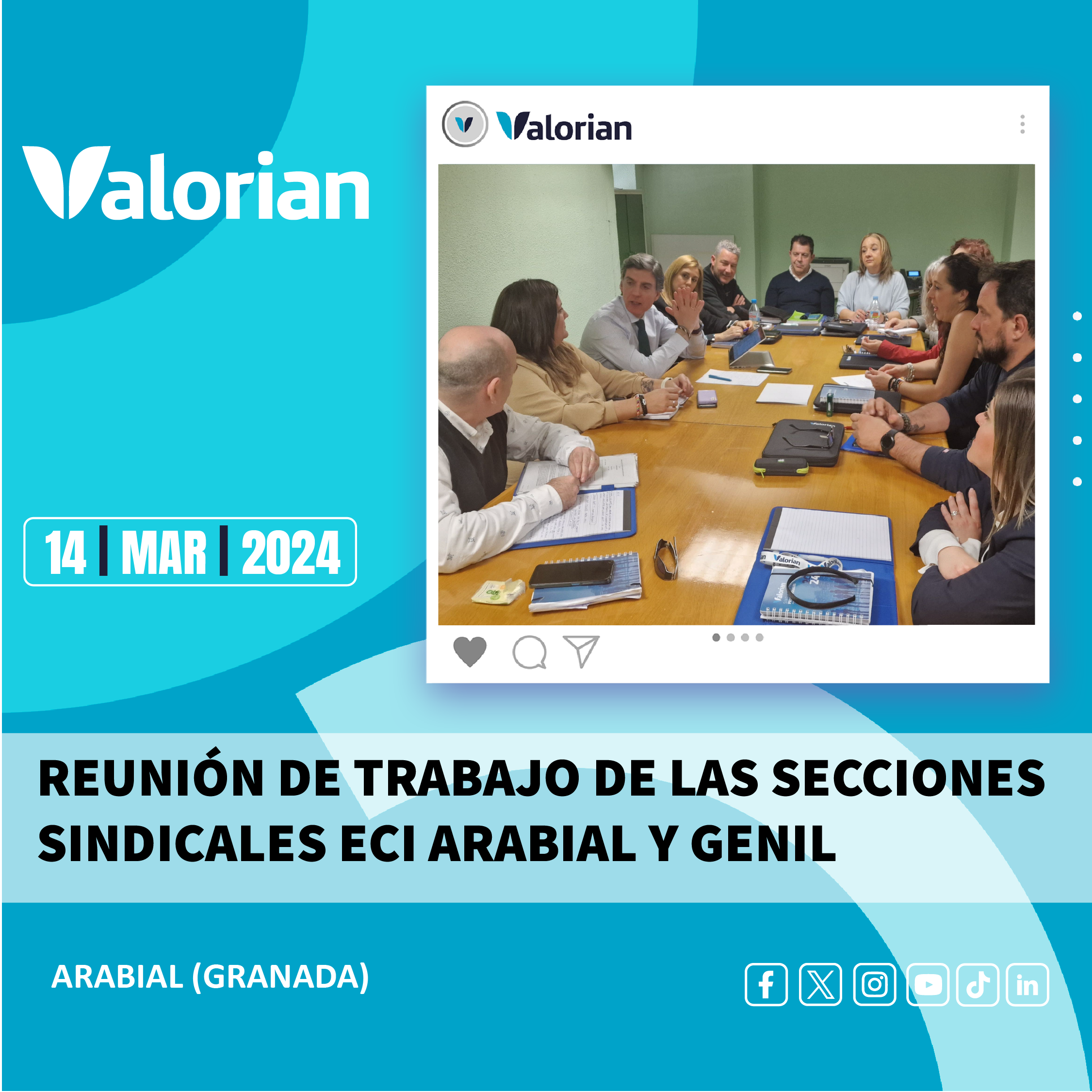 Reunión de trabajo de las secciones sindicales ECI Arabial y Genil