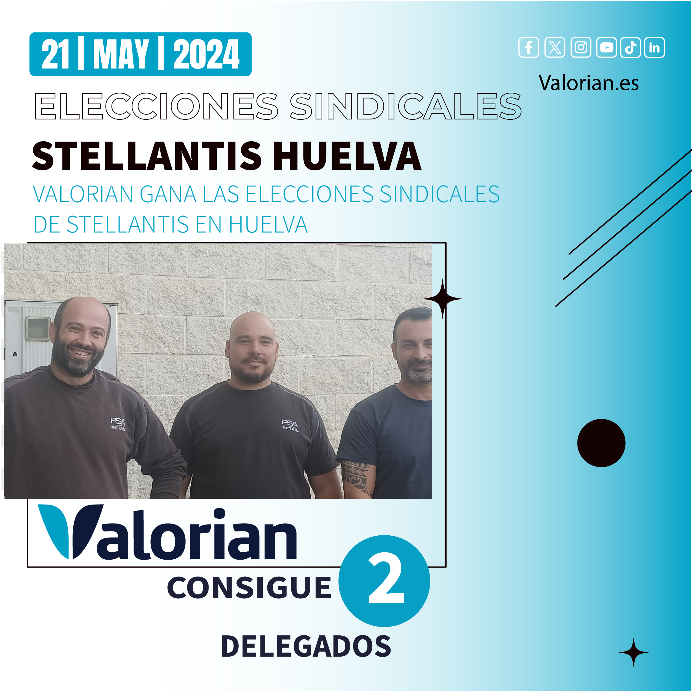 Valorian gana las elecciones sindicales de Stellantis en Huelva