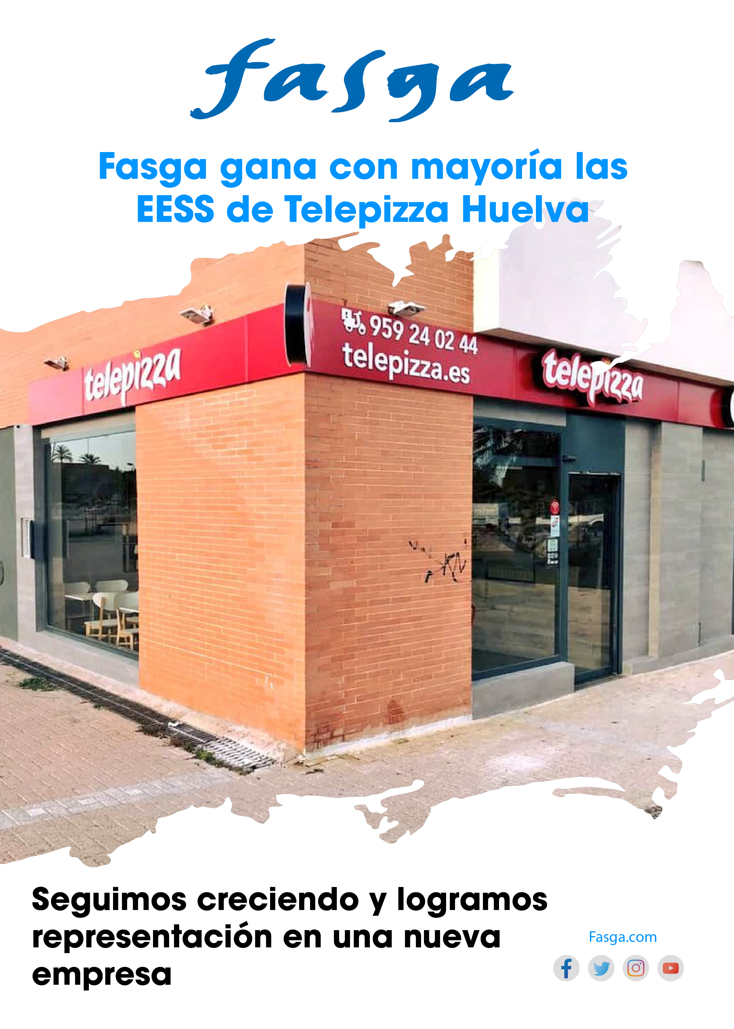 Fasga gana con mayoría las EESS de Telepizza Huelva