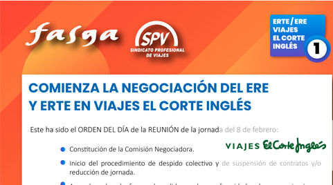Comienza la negociación del ERE y ERTE en Viajes El Corte Inglés