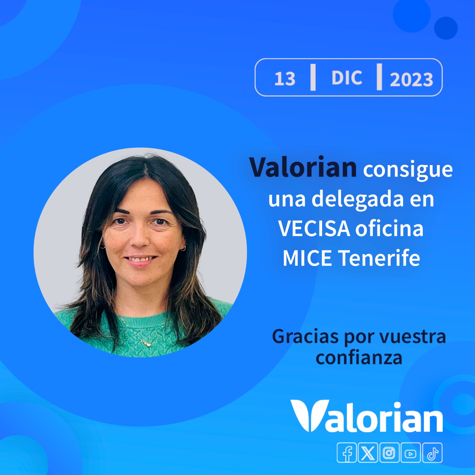Valorian consigue una delegada en Vecisa Tenerife