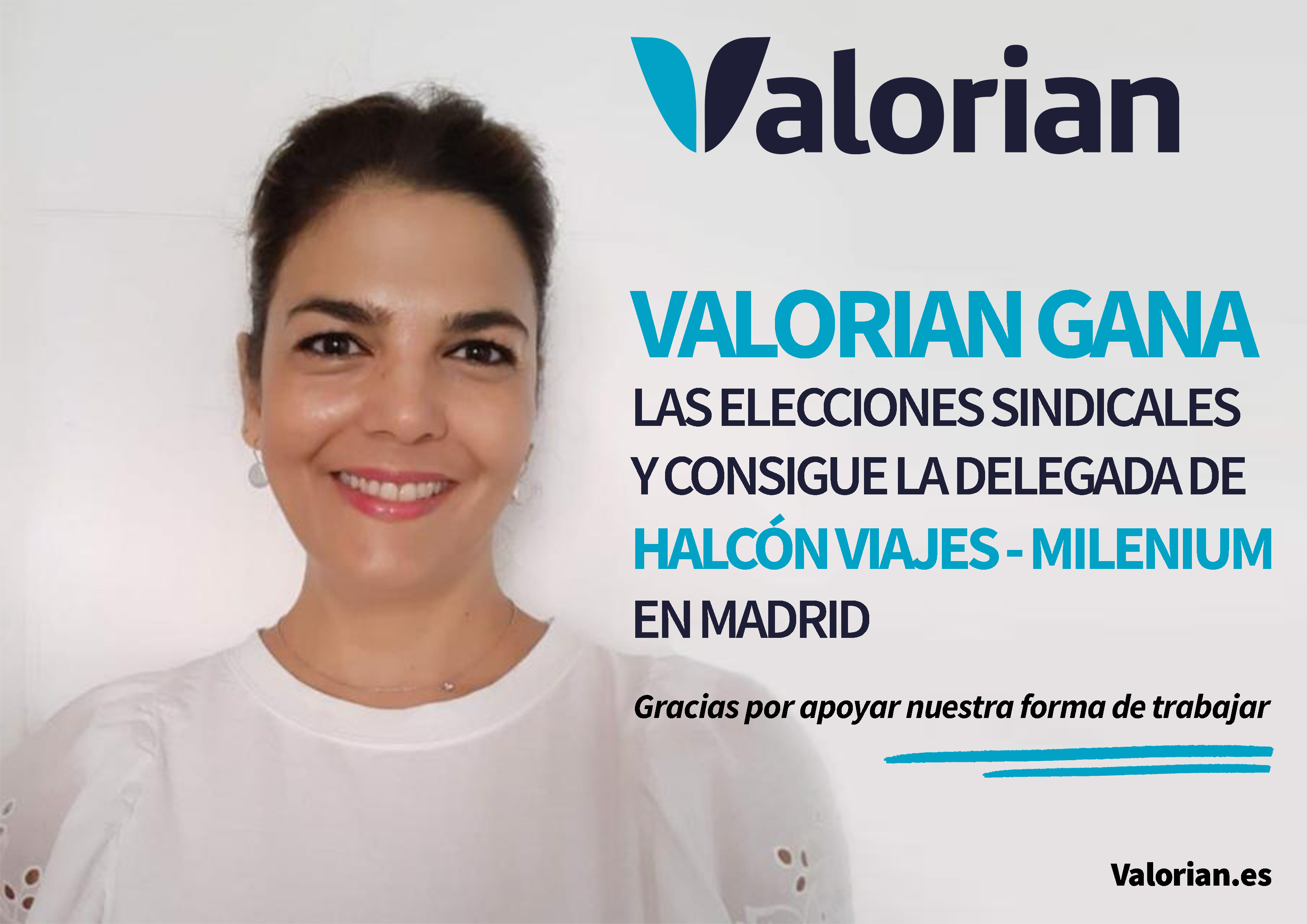 VALORIAN gana las elecciones sindicales y consigue la delegada de Halcón Viajes– Milenium en Madrid
