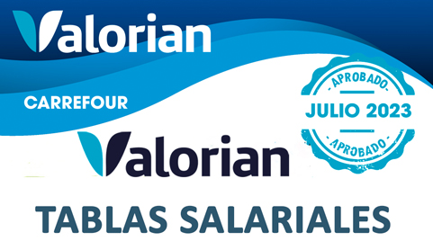 Tablas salariales  Carrefour 2023 a partir del mes julio