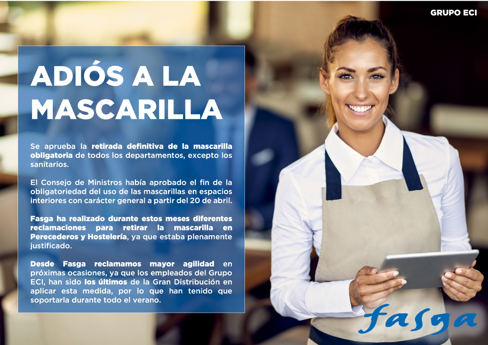 ADIÓS A LAS MASCARILLAS GRUPO ECI