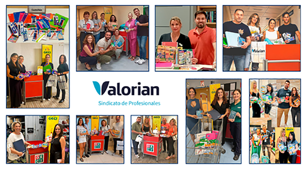 Las secciones sindicales de Valorian Levante se suman a la campaña solidaria de recogida de material escolar