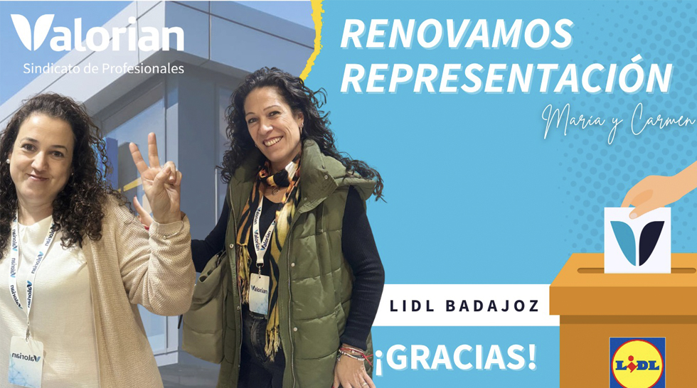 Valorian obtiene 2 delegadas en las EESS de Lidl en Badajoz