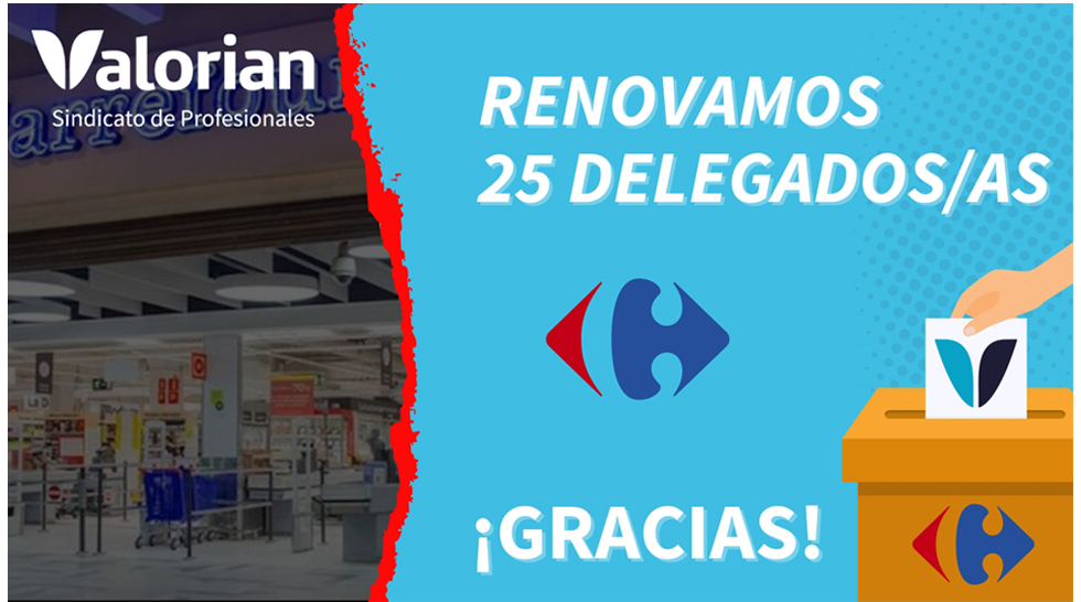 Valorian renueva 25 delegados/as en las EESS de Carrefour noviembre 2024