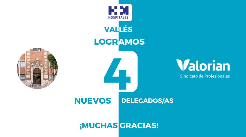 Logramos 4 nuevos delegados/as en las elecciones sindicales del hospital HM Vallés