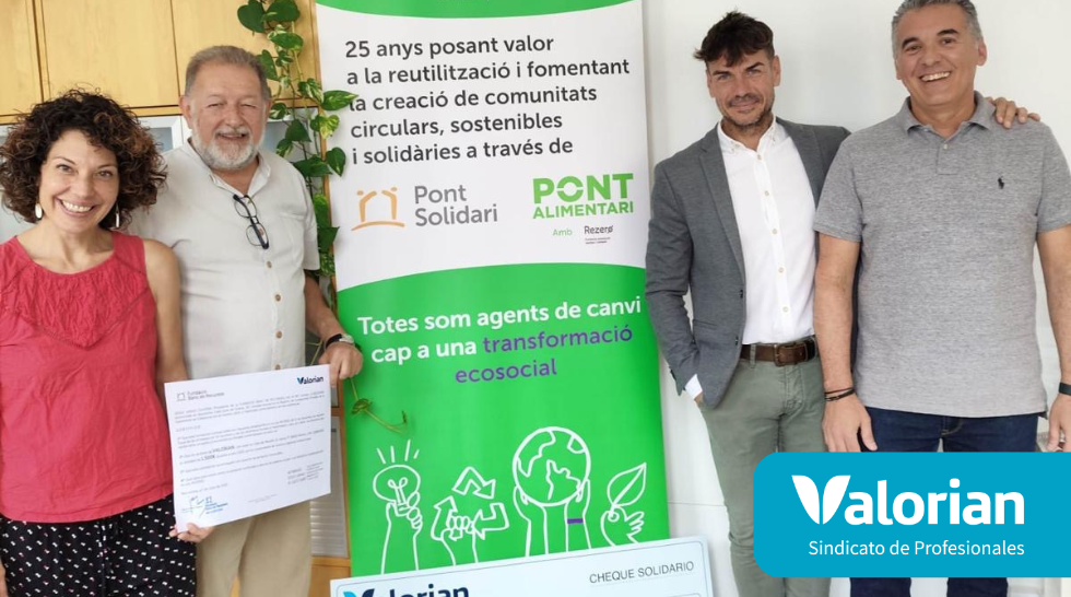 Donación de Valorian de 1.500 € a la ONG Banc de Recursos de Barcelona