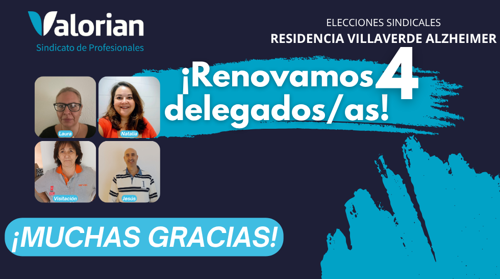 ¡Renovamos 4 delegados/as en Residencia Villaverde Alzheimer!